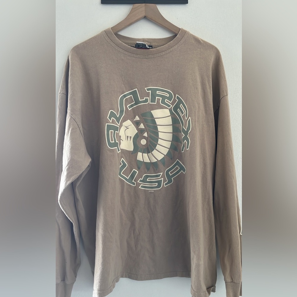 Avirex USA Tan Long Sleeve Shirt